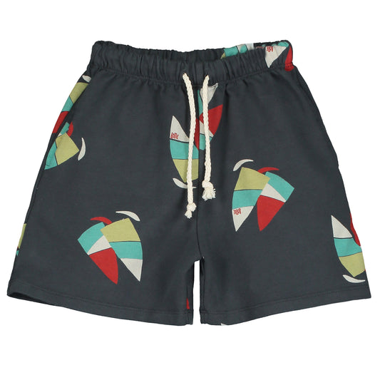 Bermuda Pocket Shorts Windsurf Allover Anthracite Lötiekids