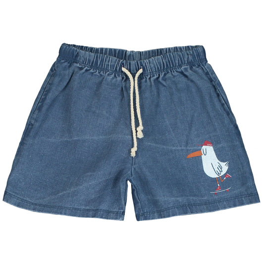 Denim Bermuda Shorts Skating Seagull Washed Indigo Lötiekids