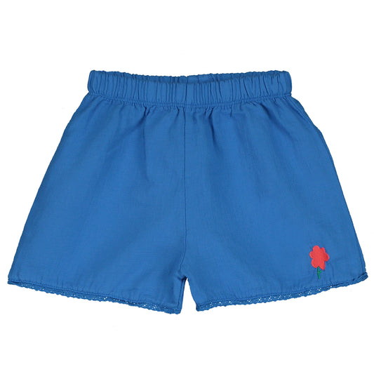 Woven Shorts Poppy Embroidery Royal Blue Lötiekids
