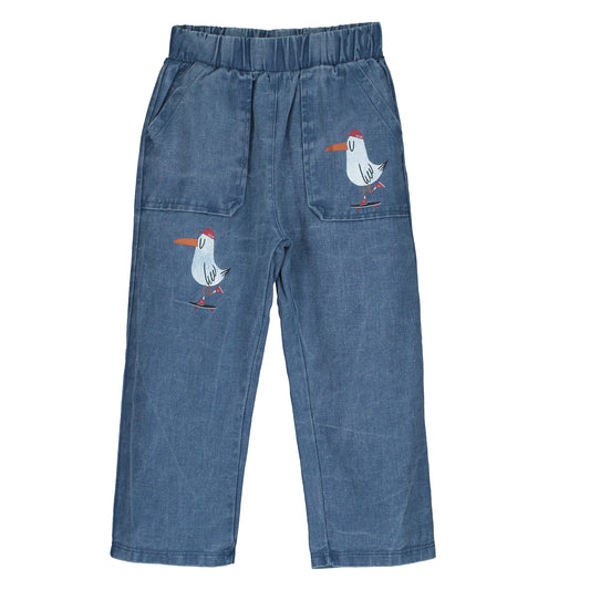 Casual Denim Trousers Skating Seagull Lötiekids