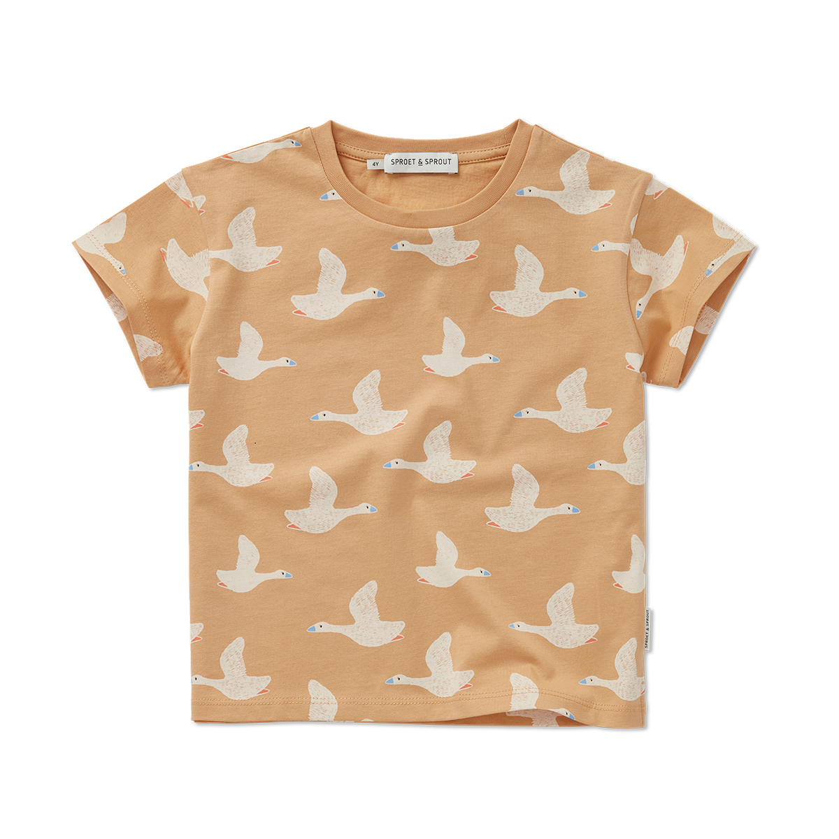 T-Shirt Goose Print Nectarine Sproet & Sprout