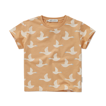 T-Shirt Goose Print Nectarine Sproet & Sprout