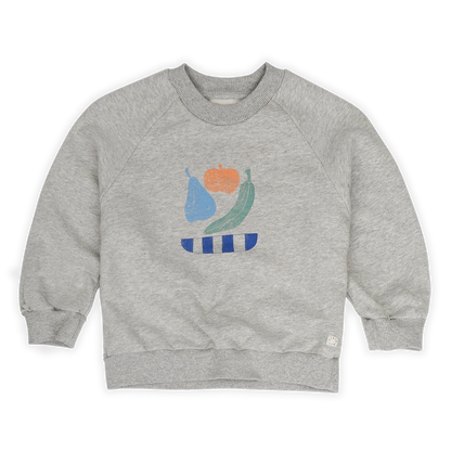 Raglan Sweatshirt Fruit Grey Melee Sproet & Sprout