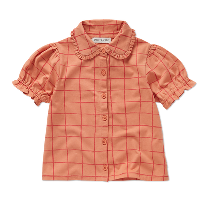 Blouse Girls Check Print Blush Sproet & Sprout