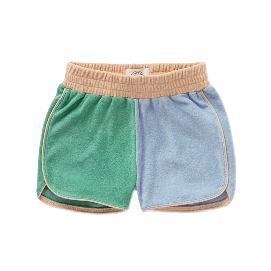 Terry Sport Shorts Colourblock Misty Blue Sproet & Sprout