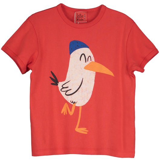Retro Fit T-Shirt Seagull Red Lötiekids
