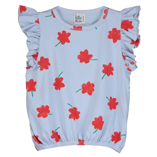 Ruffle Sleeve Top Poppy Lötiekids