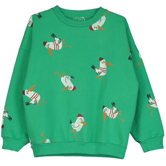 Sweatshirt Seagulls Allover Green Lötiekids