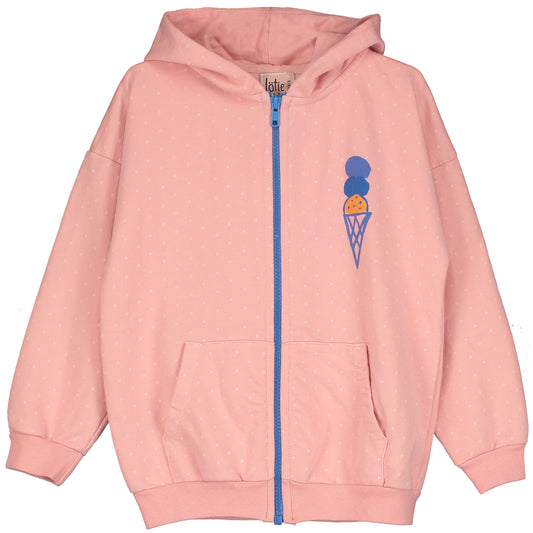Hooded Sweatshirt Ice Cream Pale Pink Lötiekids