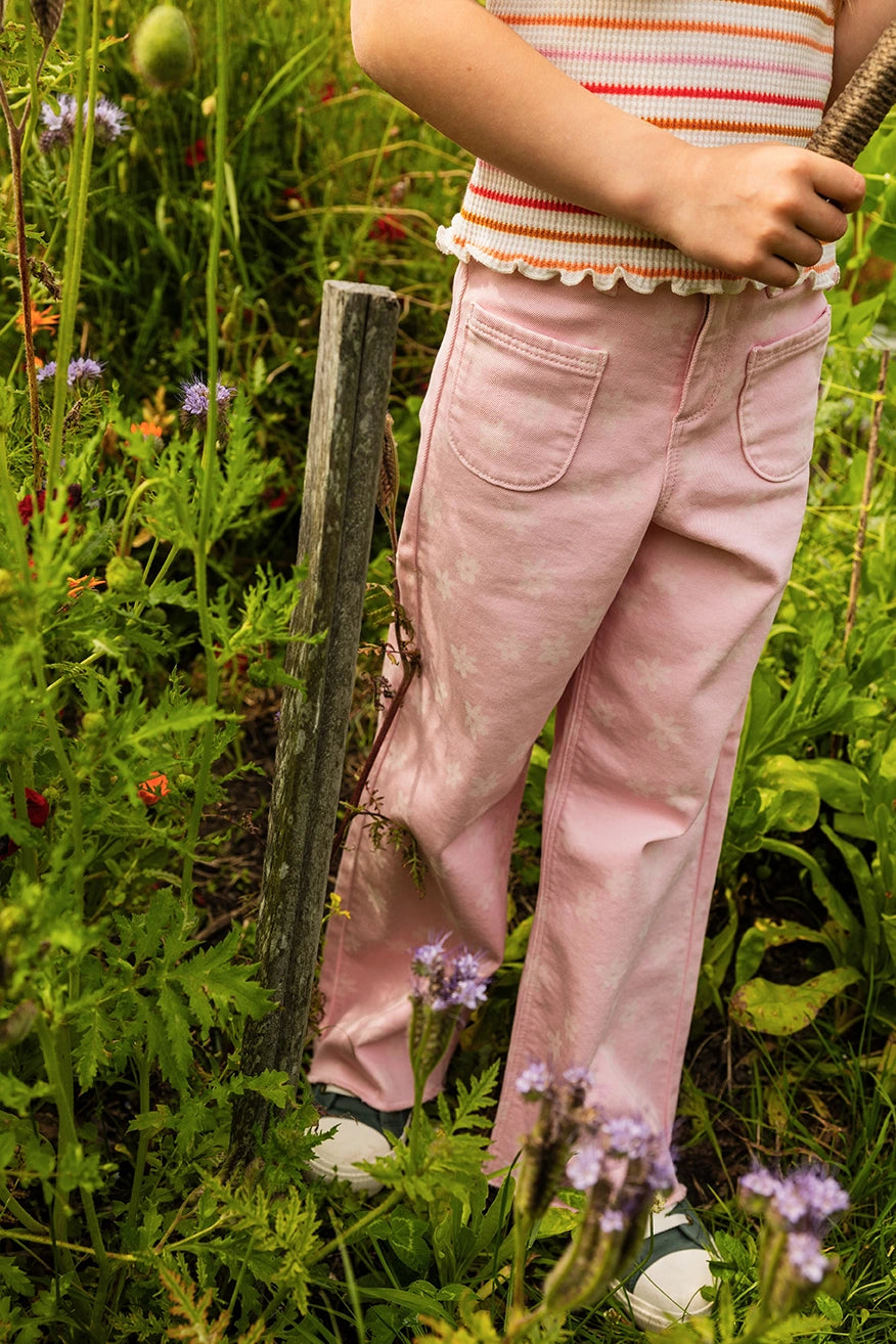 Flare Denim Pants Daisies Print Summer Sorbet Sproet & Sprout