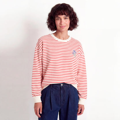 Adult Sweatshirt Terry Stripes Off White Lötiekids