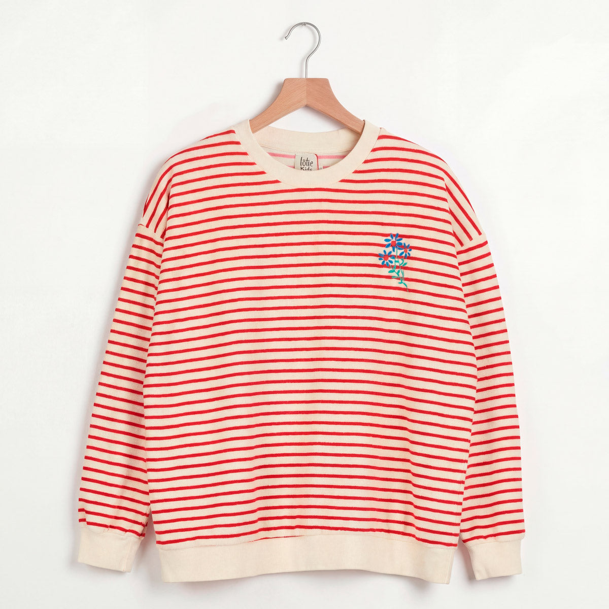 Adult Sweatshirt Terry Stripes Off White Lötiekids