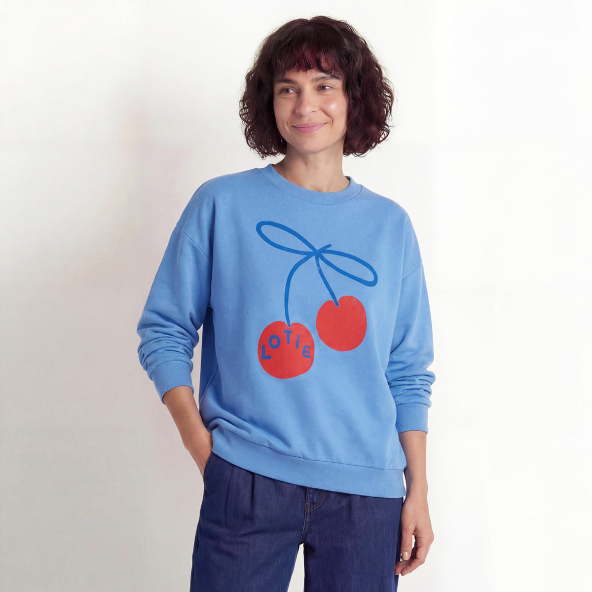 Adult Sweatshirt Lotie Cherry Baja Blue Lötiekids