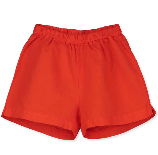 Linen Shorts Coral Red Lötiekids