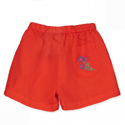 Linen Shorts Coral Red Lötiekids