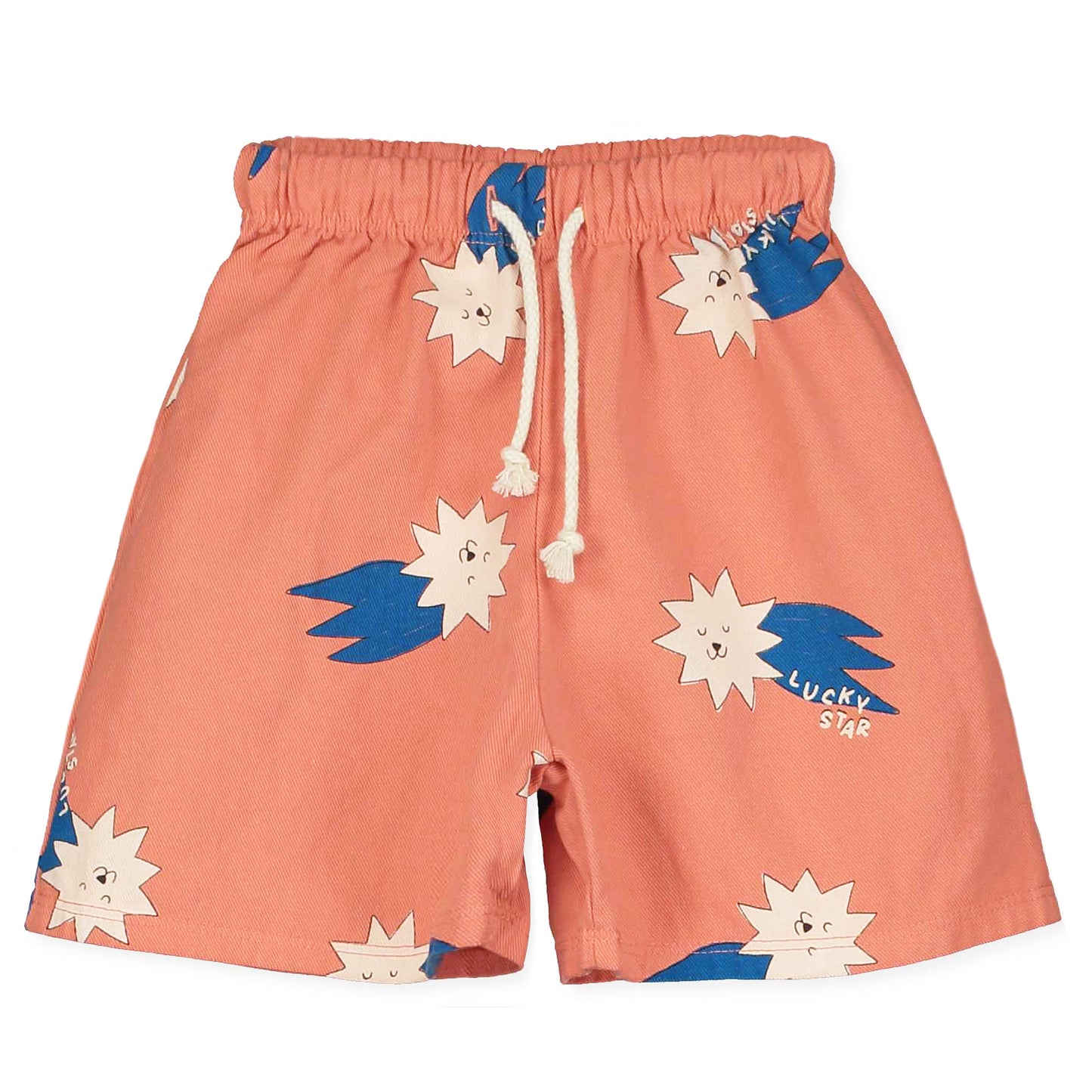 Twill Bermuda Pockets Lucky Blue Stars Allover Papaya Lötiekids