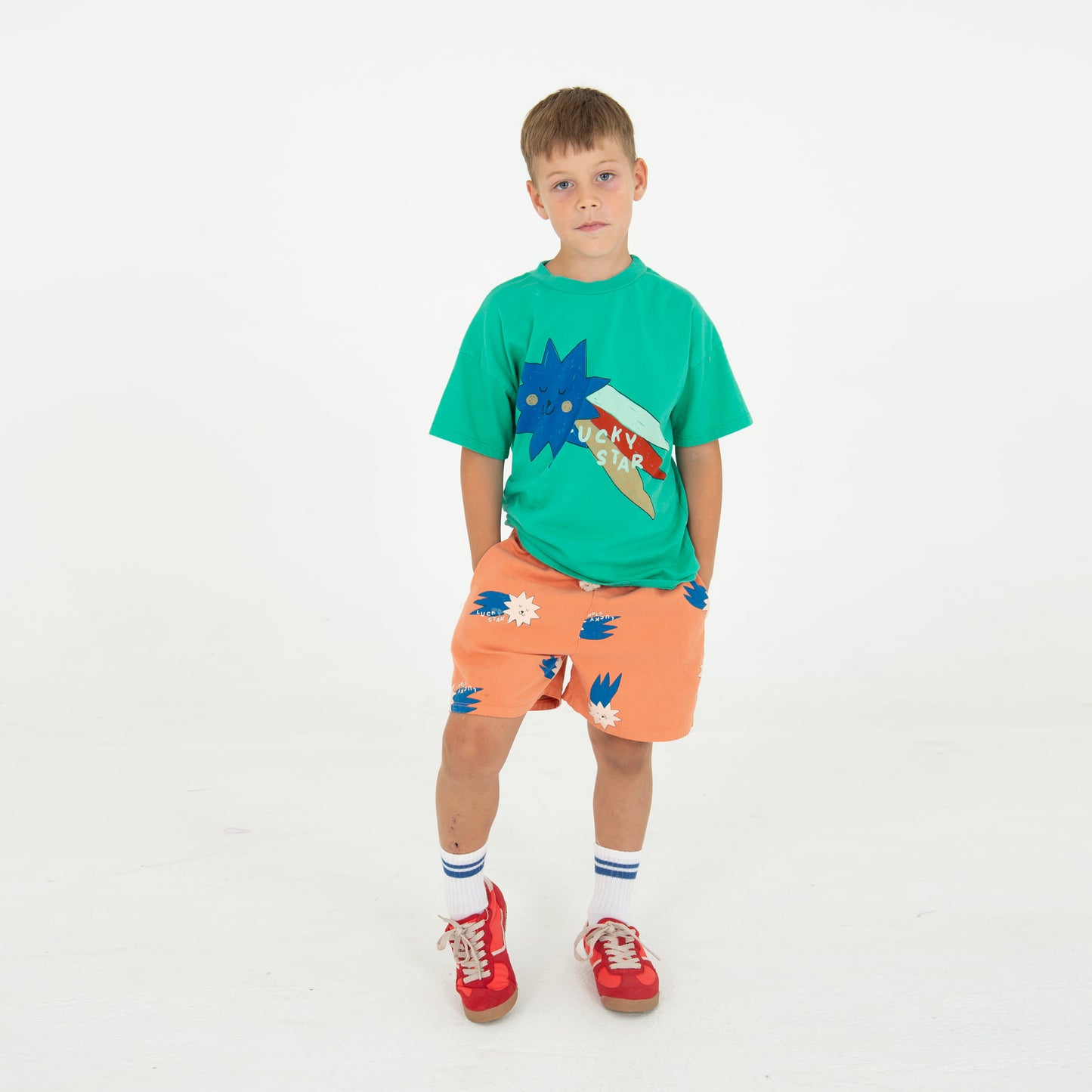 Wide Fit T-Shirt Big Lucky Star Green Lötiekids