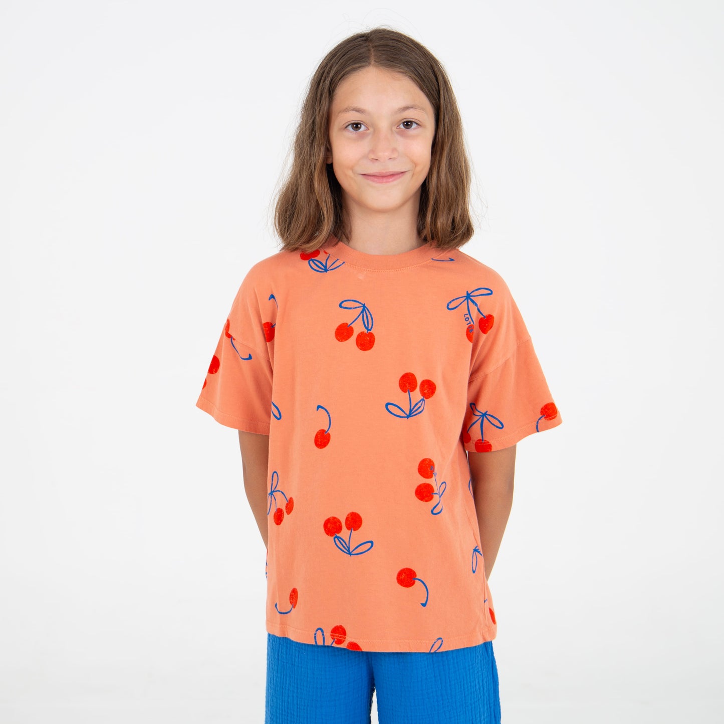 Wide Fit T-Shirt Cherries Allover Papaya Lötiekids