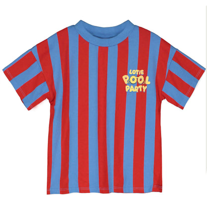 Wide Fit T-Shirt Stripes Pool Party Baja Blue Lötiekids