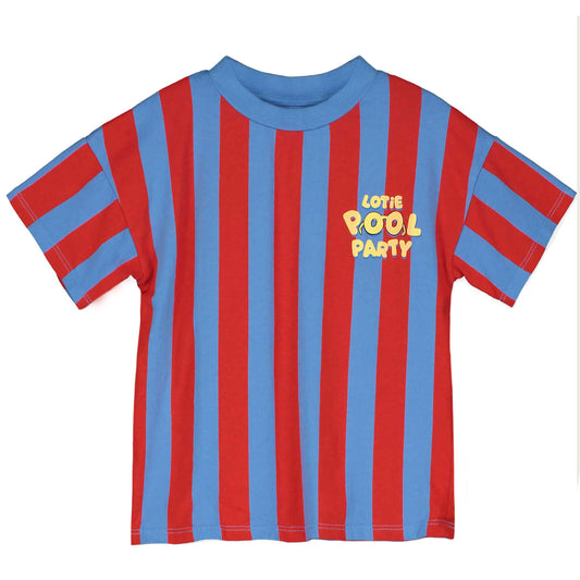 Wide Fit T-Shirt Stripes Pool Party Baja Blue Lötiekids