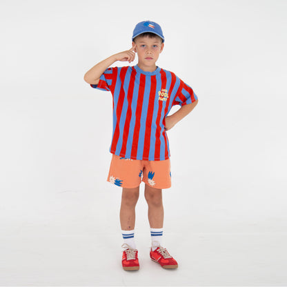 Wide Fit T-Shirt Stripes Pool Party Baja Blue Lötiekids