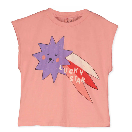 Sleeveless T-Shirt Big Lucky Star Clay Pink Lötiekids