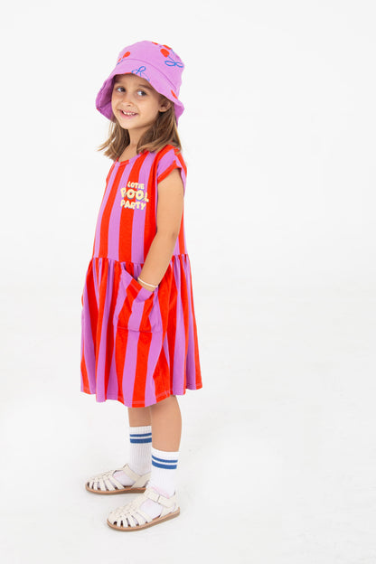 Sleeveless Dress Lotie Pool Party Red Stripes + Magenta Lötiekids