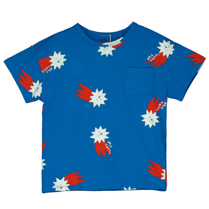 T-Shirt Lucky Red Stars Allover Royal Blue Lötiekids