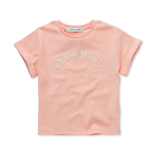 Terry T-Shirt Show Pony Blush Pink Sproet & Sprout