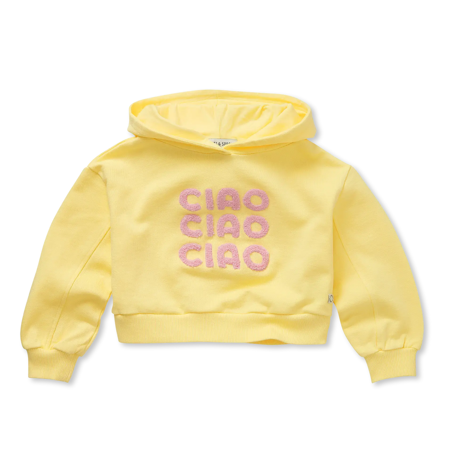 Boxy Hooded Girls Sweatshirt Pastel Yellow Sproet & Sprout