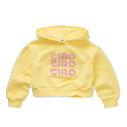 Boxy Hooded Girls Sweatshirt Pastel Yellow Sproet & Sprout