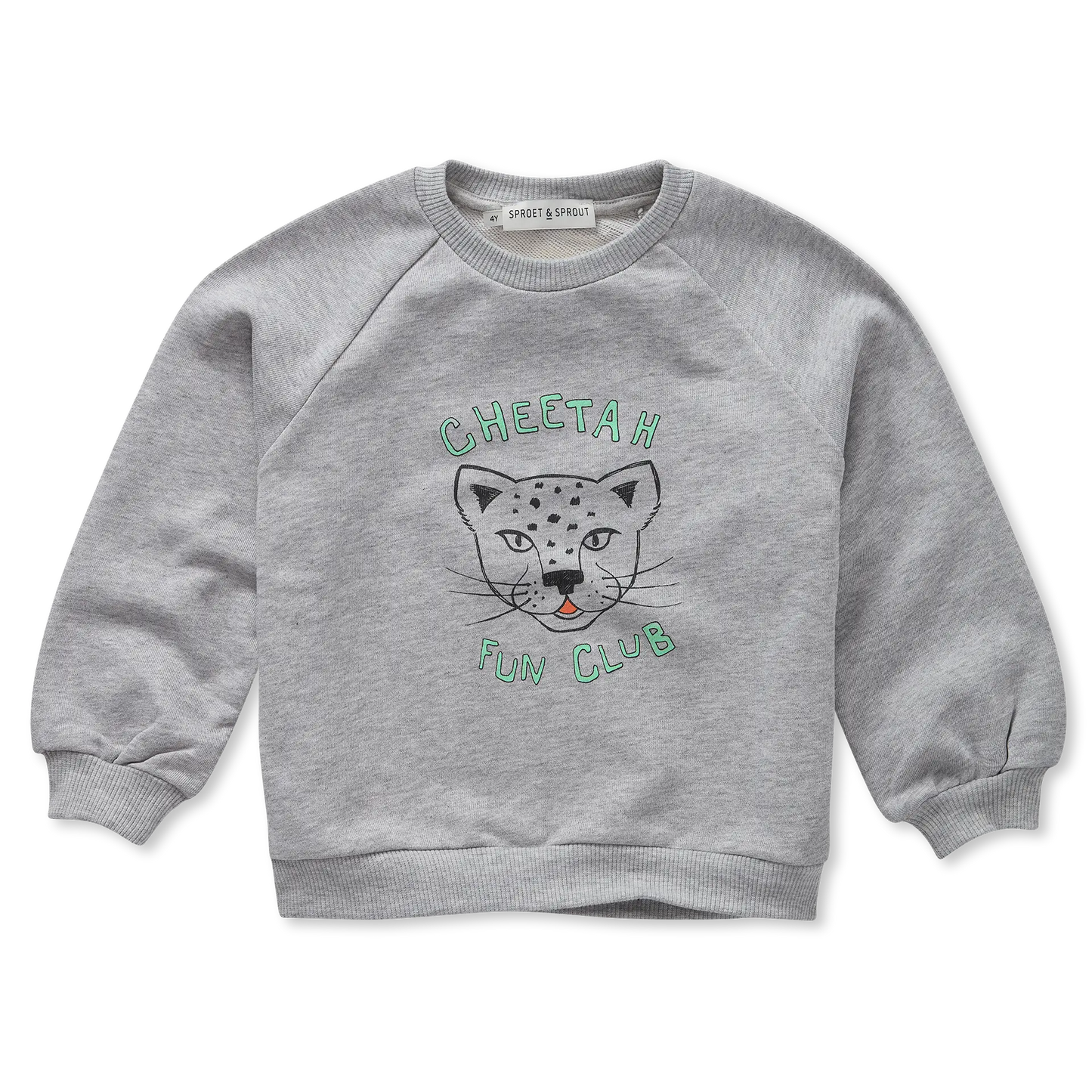 Raglan Sweatshirt Cheetah Grey Melee Sproet & Sprout