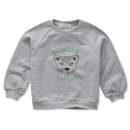 Raglan Sweatshirt Cheetah Grey Melee Sproet & Sprout