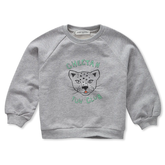 Raglan Sweatshirt Cheetah Grey Melee Sproet & Sprout
