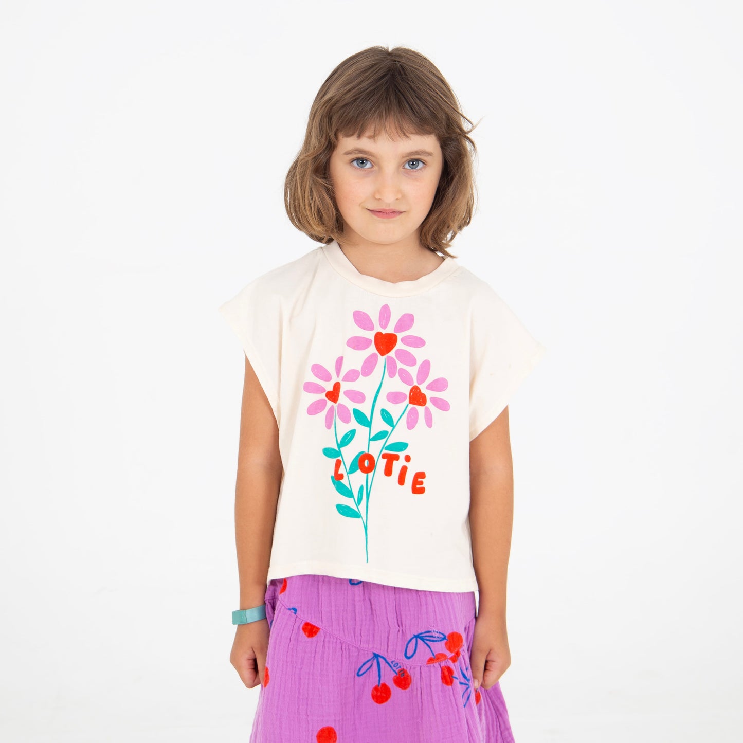 Crop Top Flowers Off White Lötiekids