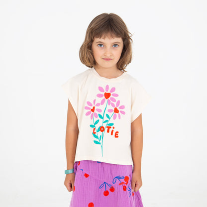 Crop Top Flowers Off White Lötiekids