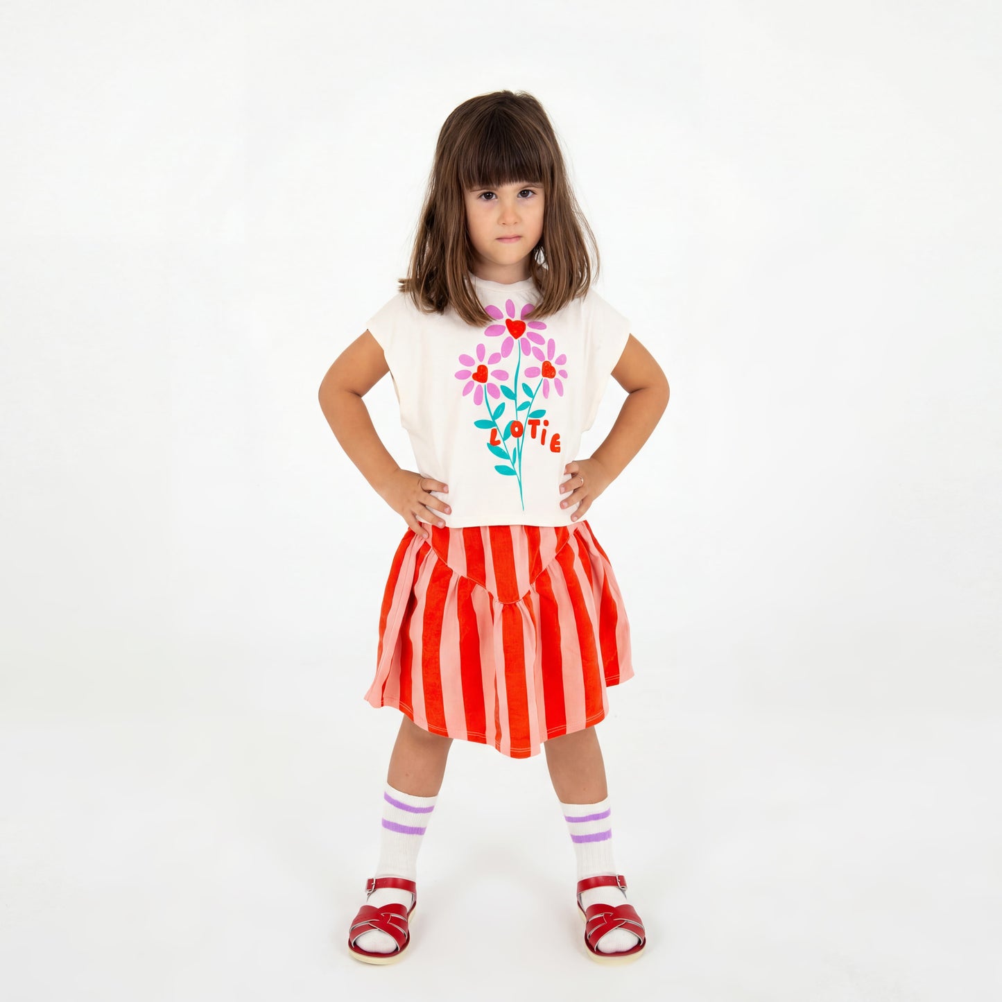 Crop Top Flowers Off White Lötiekids