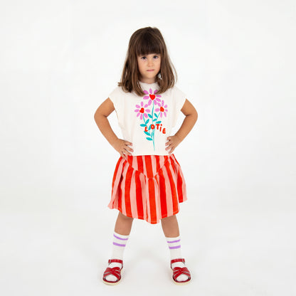 Crop Top Flowers Off White Lötiekids