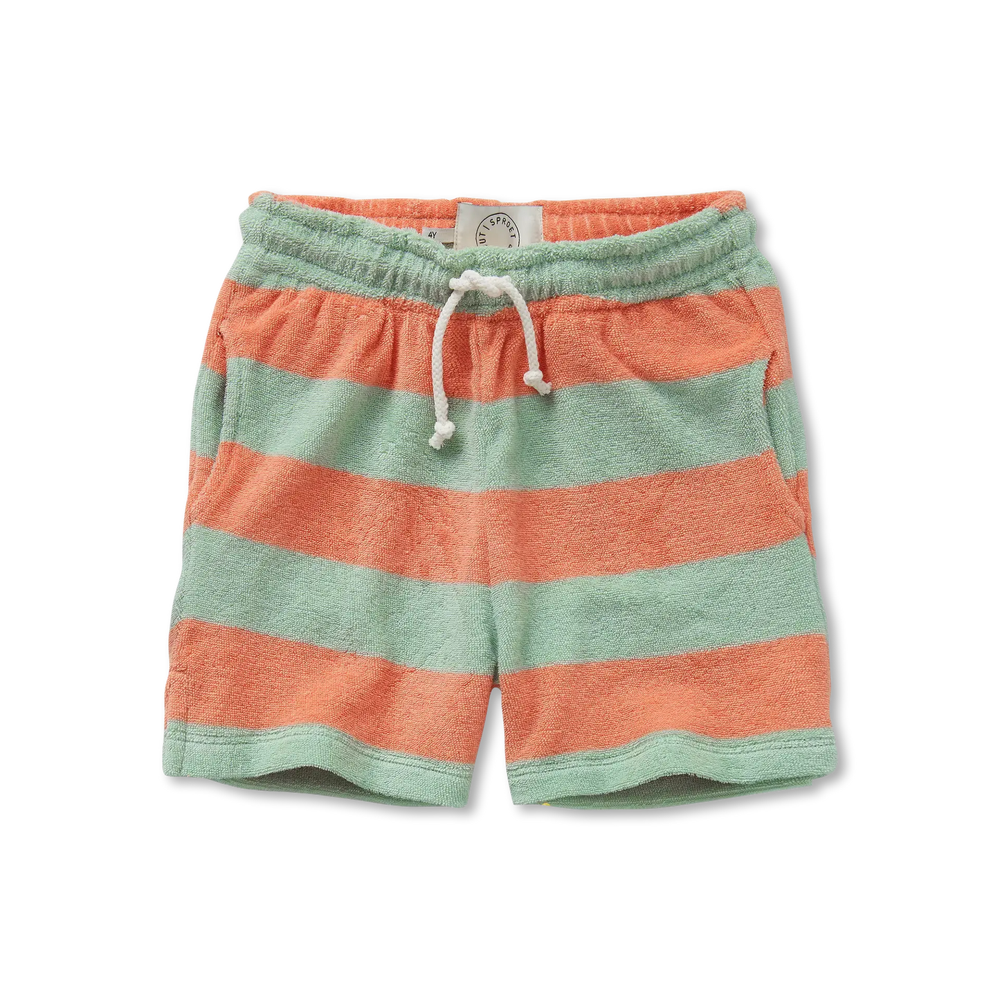 Shorts Terry Block Stripes Silt Green Sproet & Sprout