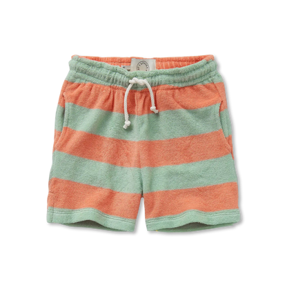 Shorts Terry Block Stripes Silt Green Sproet & Sprout
