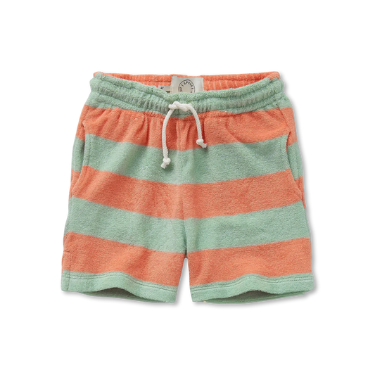 Shorts Terry Block Stripes Silt Green Sproet & Sprout