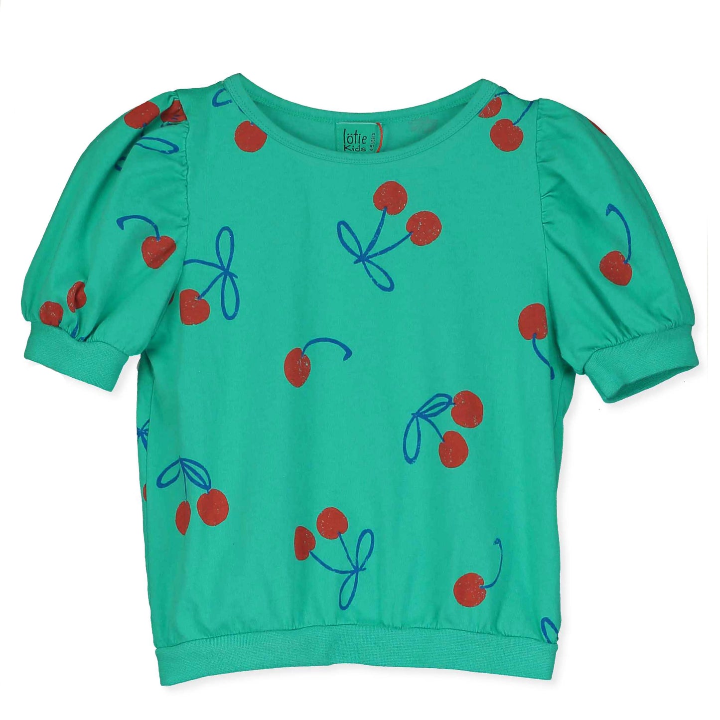 Bloused Tee Cherries Allover Green Lötiekids
