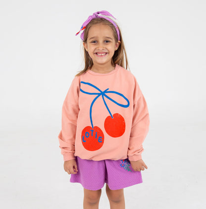 Sweatshirt Lotie Cherries Clay Pink Lötiekids