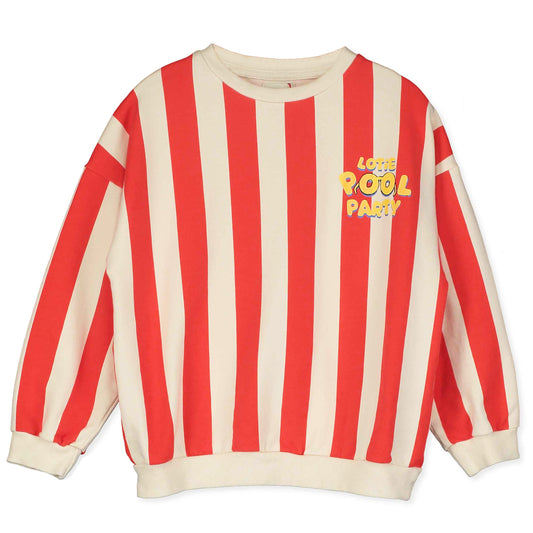 Sweatshirt Lotie Pool Party Stripes Red/Off White Lötiekids