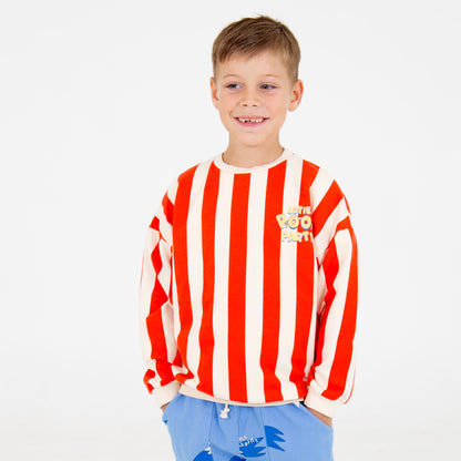 Sweatshirt Lotie Pool Party Stripes Red/Off White Lötiekids