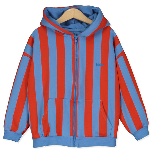 Jacket Sweatshirt Lotie Embroidery Red Stripes + Baja Blue Lötiekids