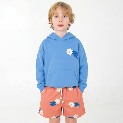 Hooded Sweatshirt Lucky Star Big and Small Baja Blue Lötiekids
