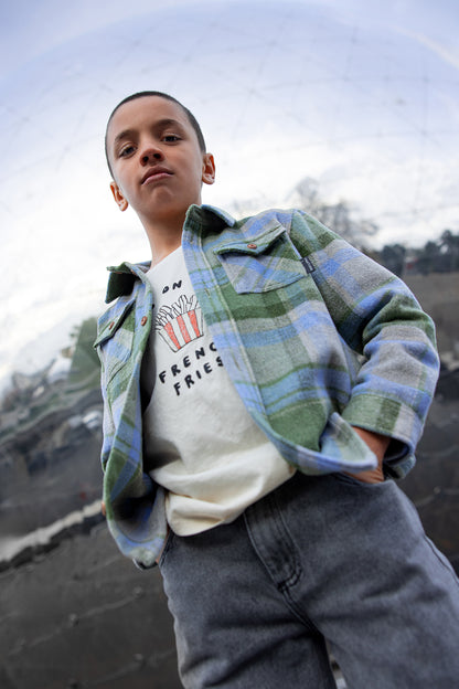Boys Check Shirt Shady Green Sproet & Sprout
