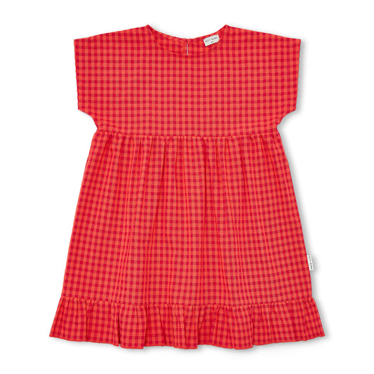 Julie Dress Check Red Petit Blush
