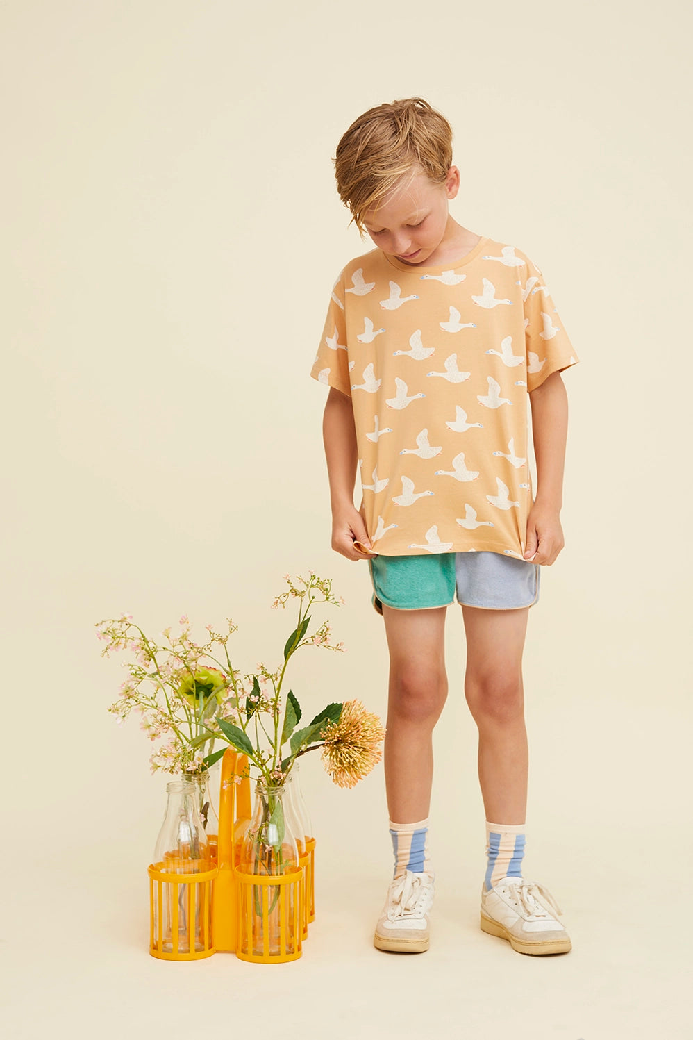 Terry Sport Shorts Colourblock Misty Blue Sproet & Sprout